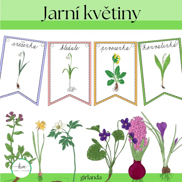 Jarní květiny - girlanda 1