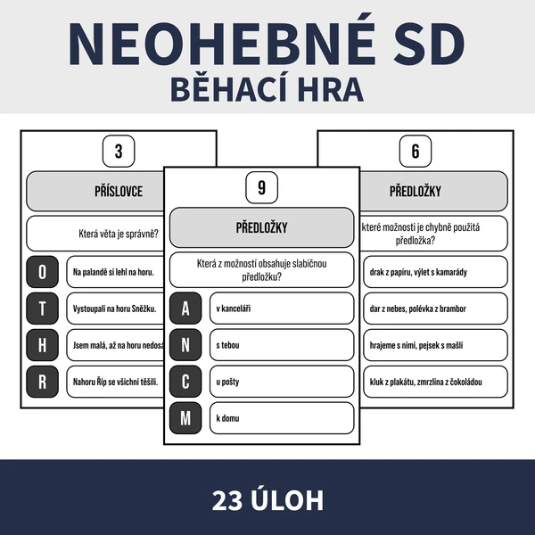 NEOHEBNÉ SLOVNÍ DRUHY - BĚHACÍ HRA 1