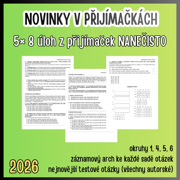 ČJL Novinky v přijímačkách nanečisto 2026 1