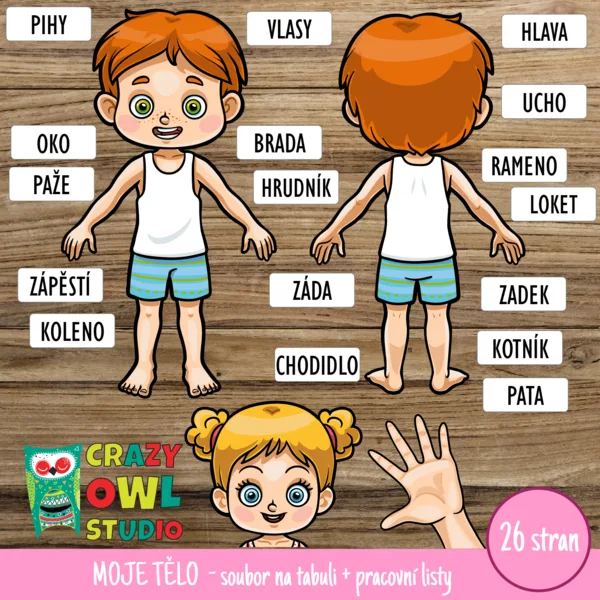 MOJE TĚLO – slovní zásoba | aktivita na tabuli a pracovní listy 1