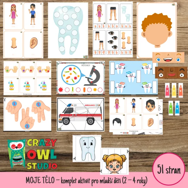 MOJE TĚLO – komplet aktivit pro mladší děti (2 – 4 roky) 1