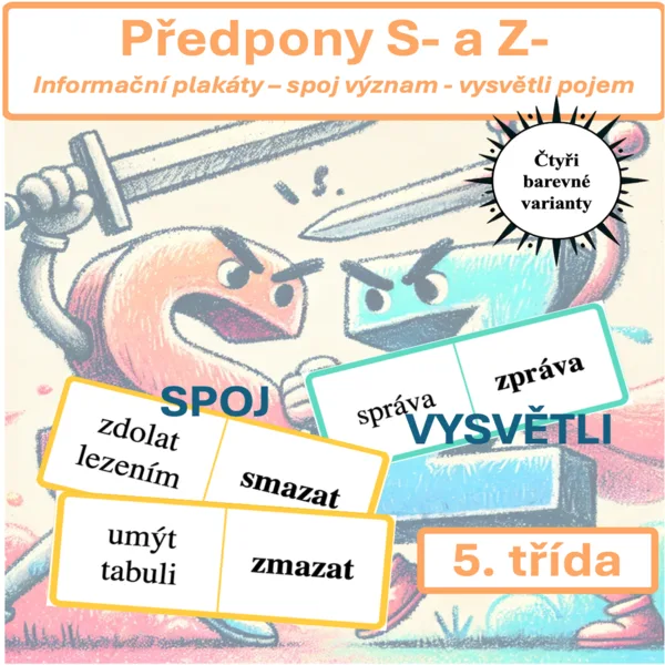 Předpony S- a Z- Informační plakáty – spoj význam – vysvětli pojem 1