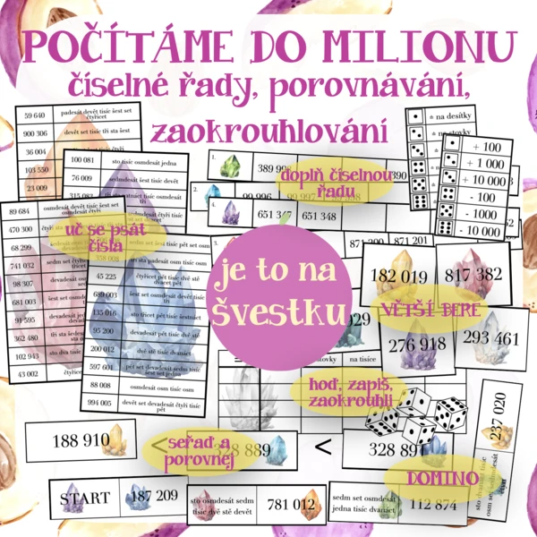 Počítáme do milionu - číselné řady, porovnávání, zaokrouhlování 1