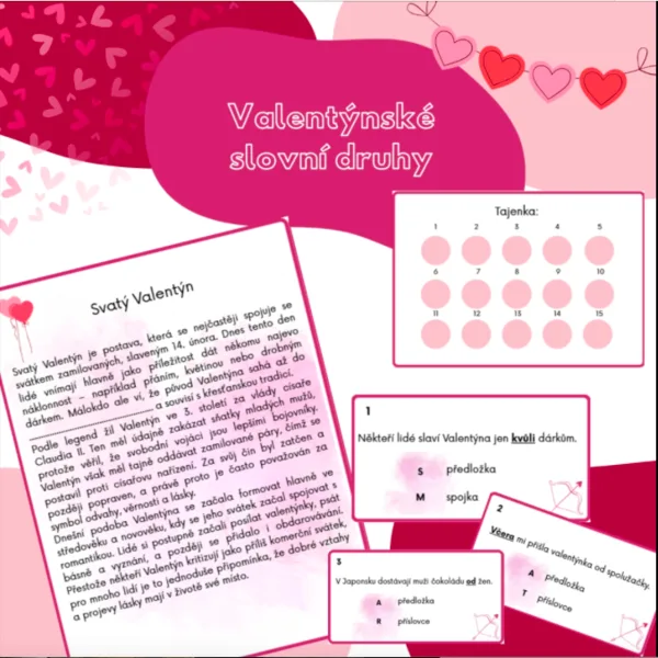 Valentýnské slovní druhy 1