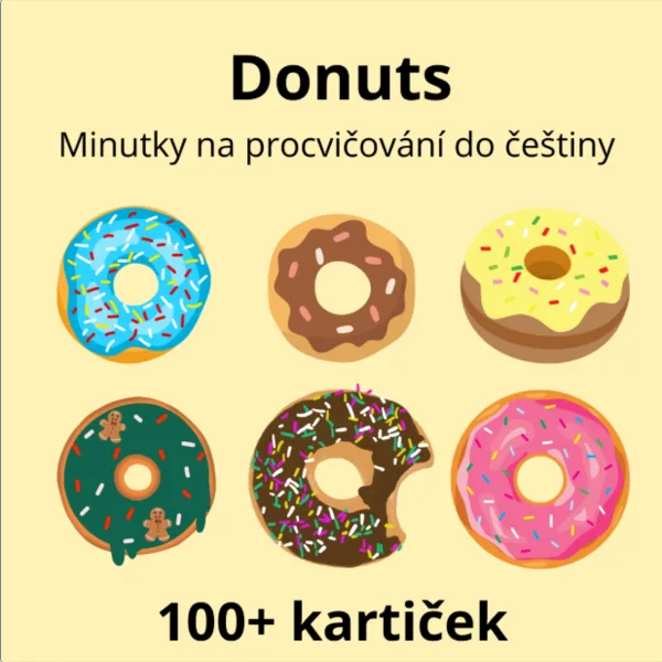 Donuts - Minutky na procvičování do češtiny, 100+ kartiček 1