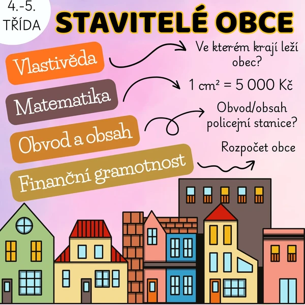 STAVITELÉ OBCE (matematika, obvod, obsah, vlastivěda, finanční gramotnost) 1
