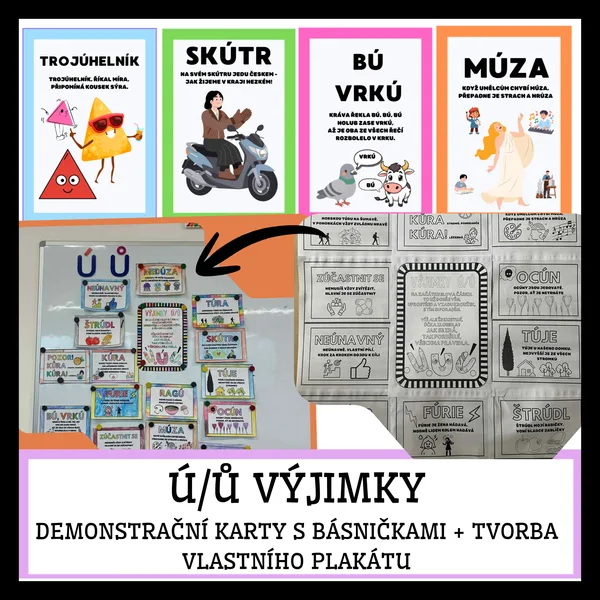 Ú/Ů - VÝJIMKY, TVORBA PLAKÁTU A DEMONSTRAČNÍ KARTY S BÁSNIČKAMI 1