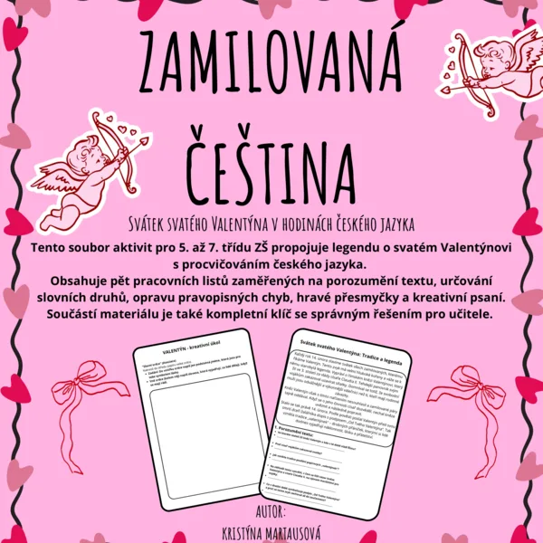 Zamilovaná čeština - Porozumění textu, pracovní listy, slovní druhy 1
