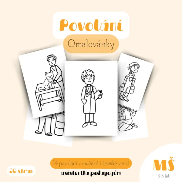 Povolání - omalovánky 1