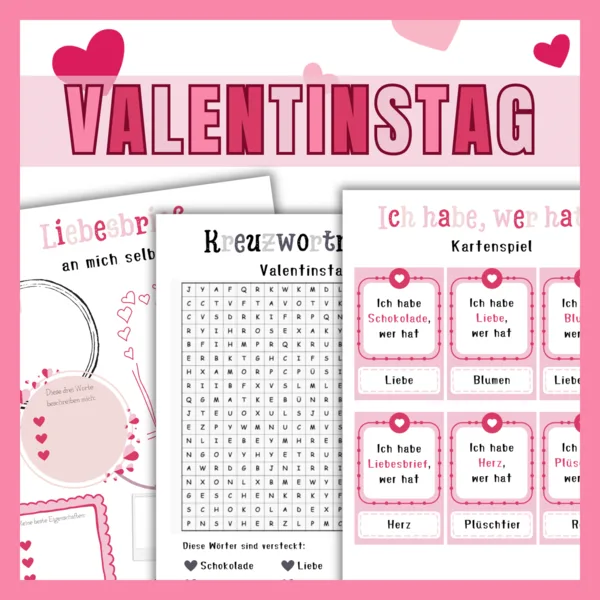 VALENTÝN | Liebesbrief, osmisměrka a další aktivity 1