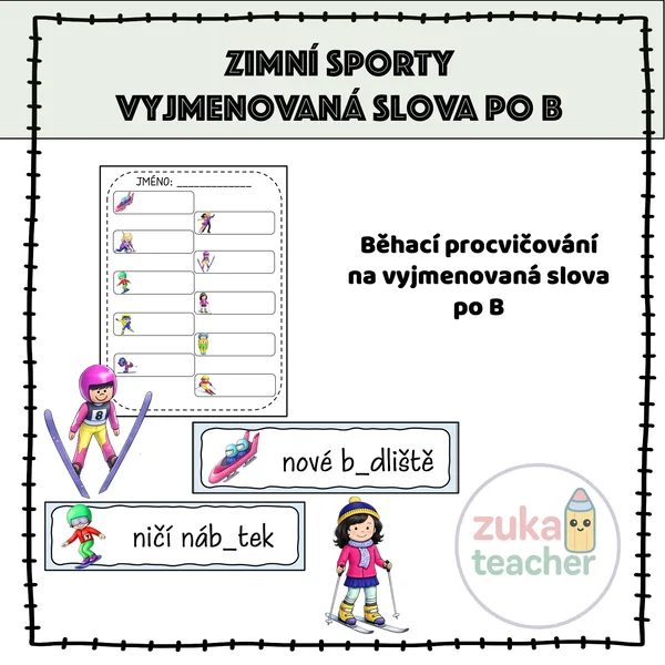 Zimní sporty - Vyjmenovaná slova po B 1