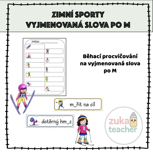 Zimní sporty - Vyjmenovaná slova po M 1