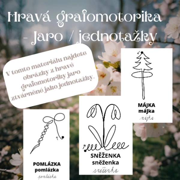 Hravá grafomotorika jaro - jednotažky  1