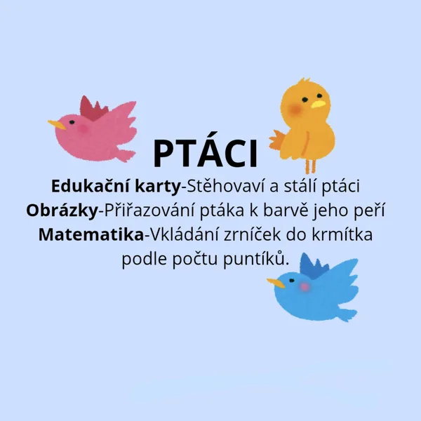 PTÁCI-Stěhovaví a stálí ptáci, barva peří, počet zrníček 1