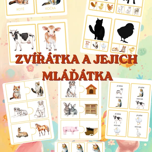 🐾 Zvířátka a jejich mláďátka - soubor aktivit pro MŠ 🐾 1