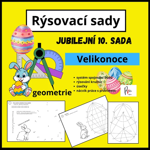 RÝSOVÁNÍ ÚSEČEK A KRUŽNIC - TÉMA VELIKONOCE 1