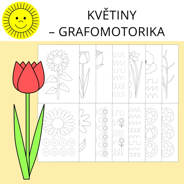 KVĚTINY - GRAFOMOTORIKA 1