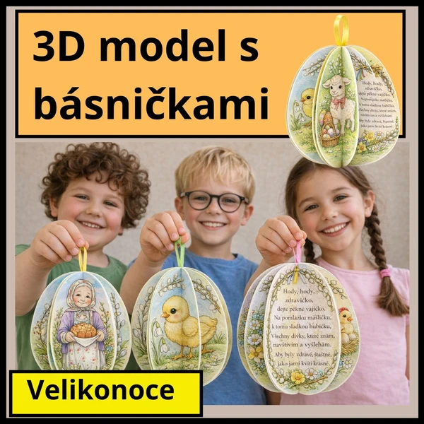 VELIKONOCE - 3D MODEL s originálními autorskými básničkami 1