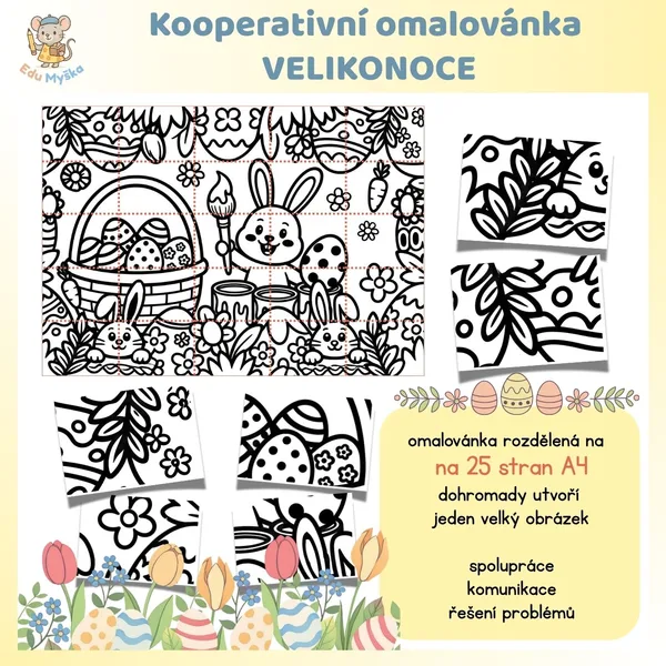 Kooperativní omalovánka VELIKONOCE 1