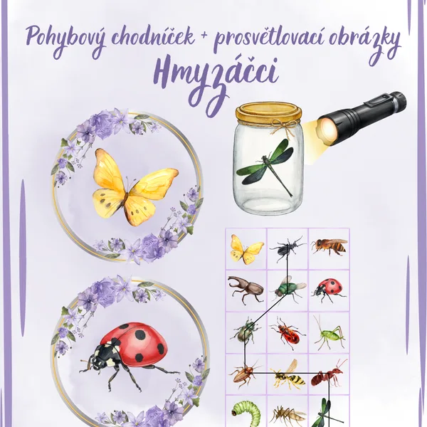 Hmyzáčci - Pohybový chodníček + prosvětlovací obrázky  1