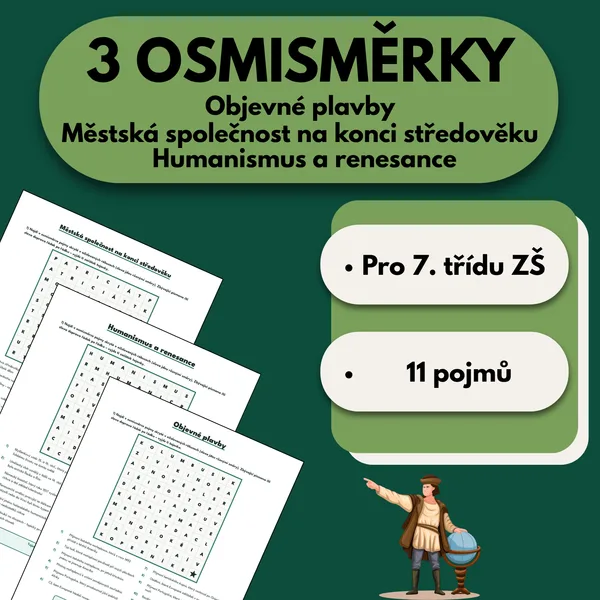 3 Osmisměrky - Objevné plavby, městská společnost, humanismus a renesance 1