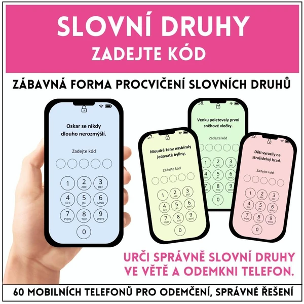 Slovní druhy - Zadejte kód 1
