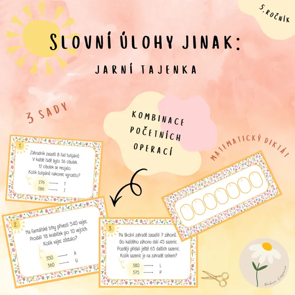 Slovní úlohy jinak: jarní tajenka 1