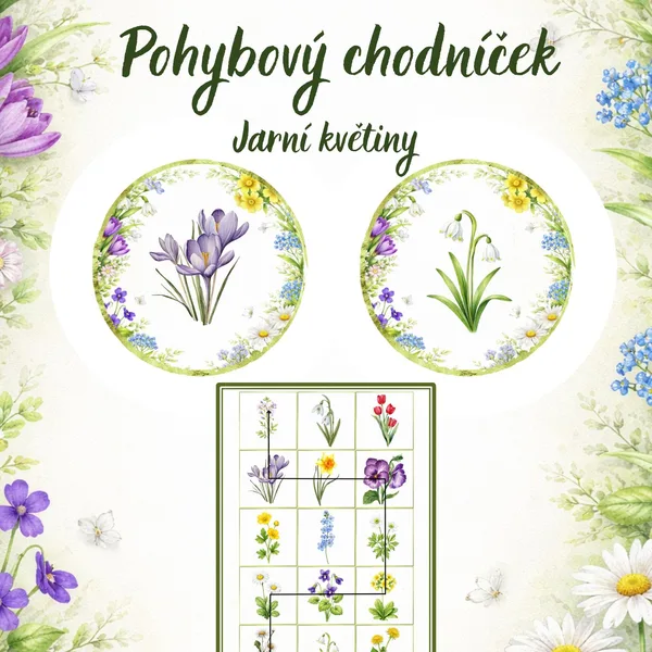 Jarní květiny - pohybový chodníček 1