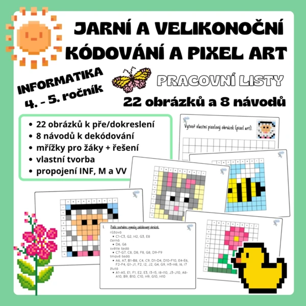 Jarní a velikonoční kódování a PIXEL ART 1