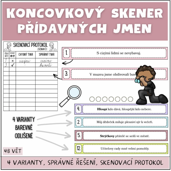 Koncovkový skener přídavných jmen 1