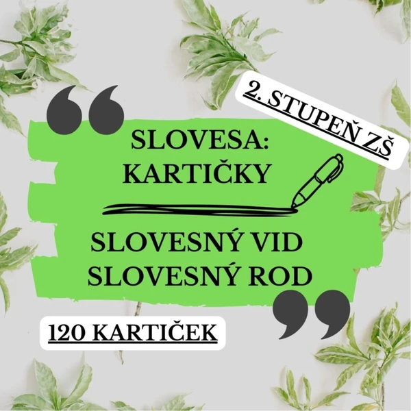 Slovesa - kartičky (slovesný vid a slovesný rod)  1