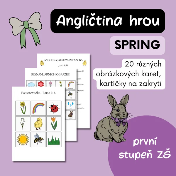 Angličtina hrou - jarní pamatovačka - pamatovák 1
