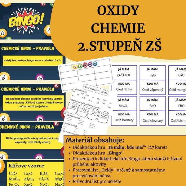 Oxidy - didaktické hry + PL 1