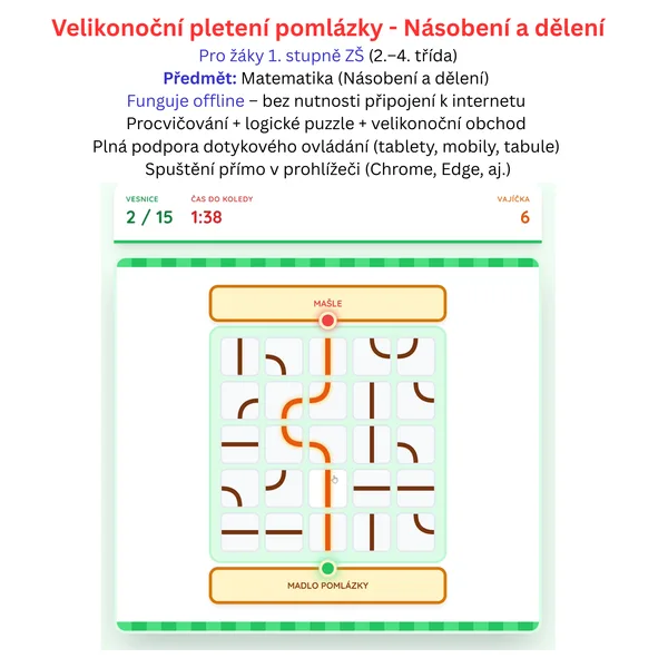 Velikonoční pletení pomlázky - Násobení a dělení 1