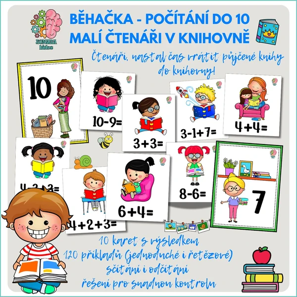 Běhačka: Počítání do 10 - Malí čtenáři v knihovně 1
