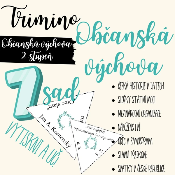 Trimino sada Ov / náboženství, mezinárodní organizace, česká historie,... 1