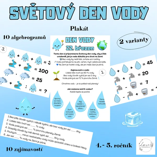 SVĚTOVÝ DEN VODY - algebrogramy 1