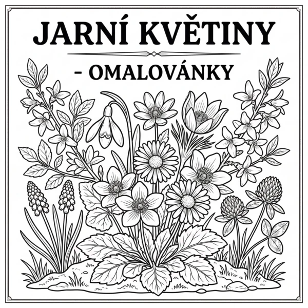 Jarní květiny - omalovánky  1