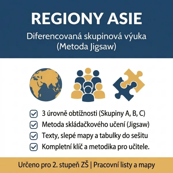 Regiony Asie: Diferencovaná skupinová výuka (Metoda Jigsaw) 1
