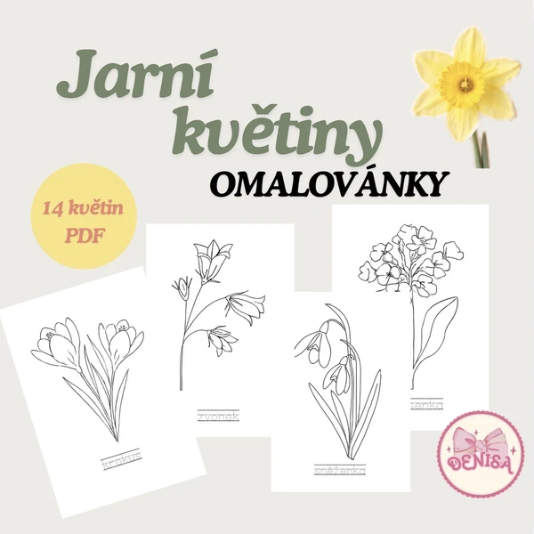 Jarní květiny - omalovánky  1