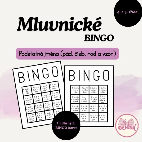 Mluvnické bingo - podstatná jména 1