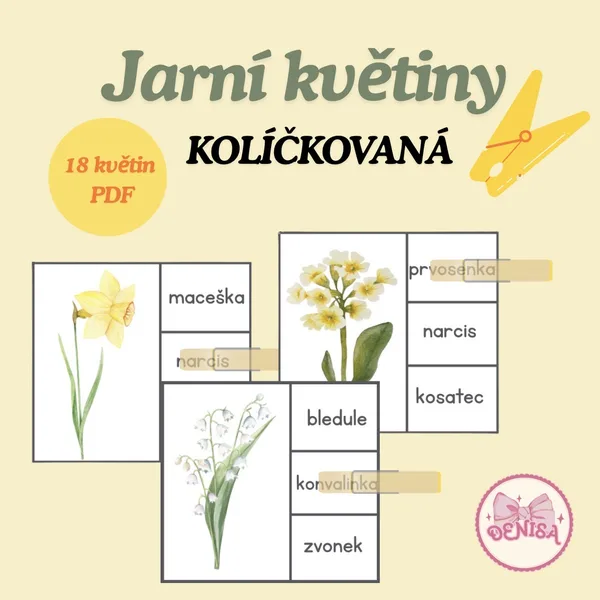 Jarní květiny kolíčkovaná 1