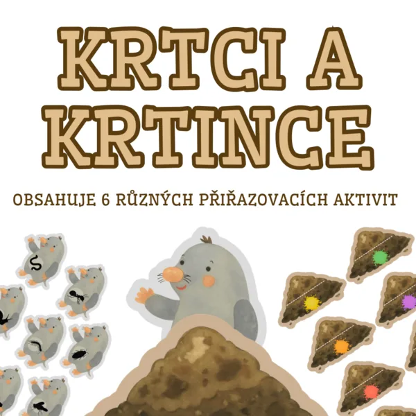 Krtci a krtince - přiřazovací aktivita 1