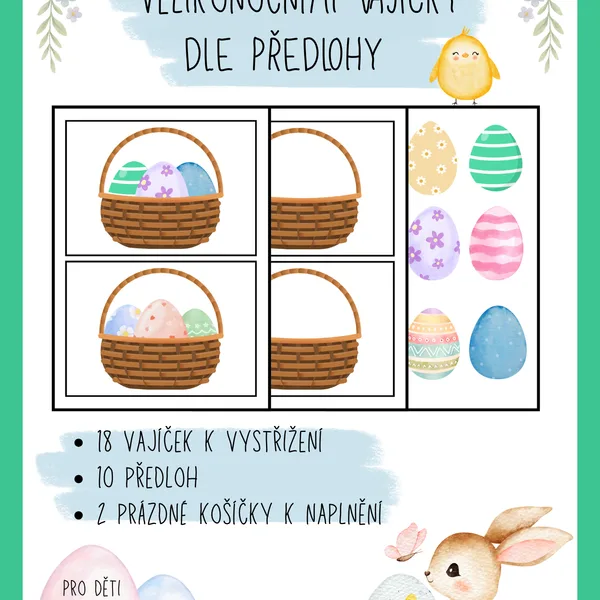 KOŠÍČKY S VELIKONOČNÍMI VAJÍČKY - práce s předlohou 1