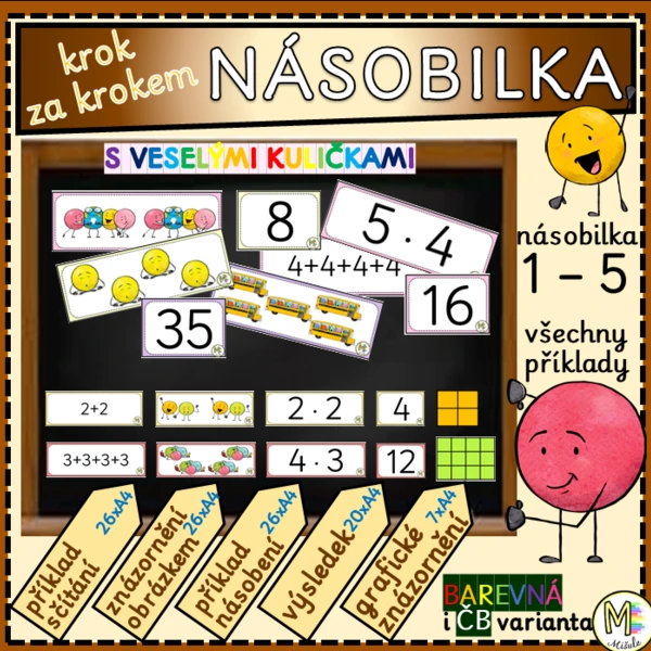 NÁSOBILKA - KROK ZA KROKEM - S VESELÝMI KULIČKAMI (1-5) 1