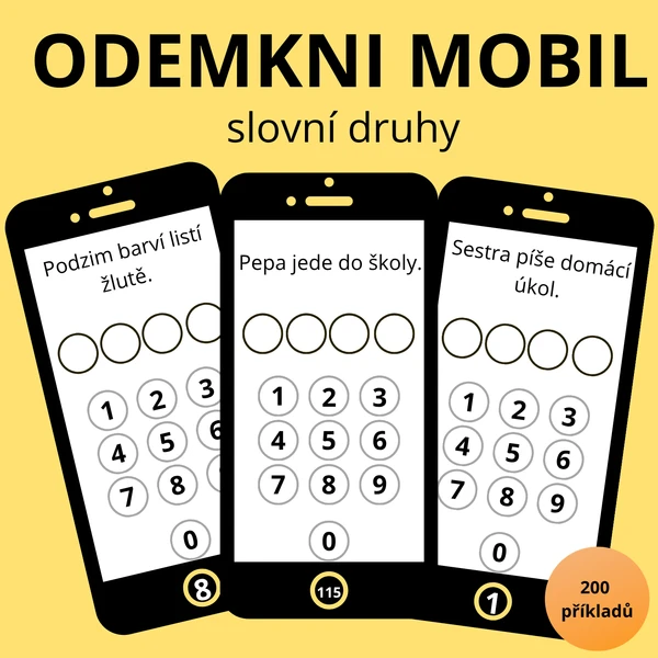 Slovní druhy – odemkni telefon 1
