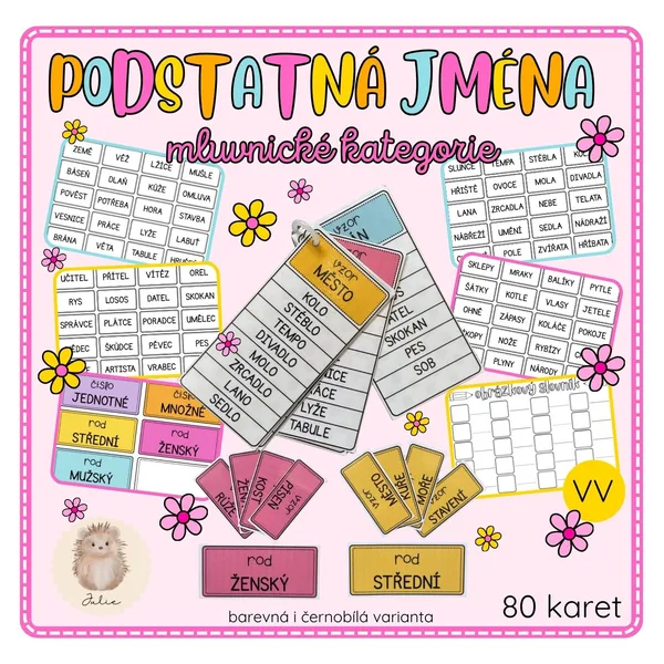 PODSTATNÁ JMÉNA - multifunkční kartičky 1