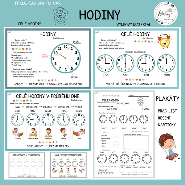Hodiny – celé hodiny (výukový materiál) 1