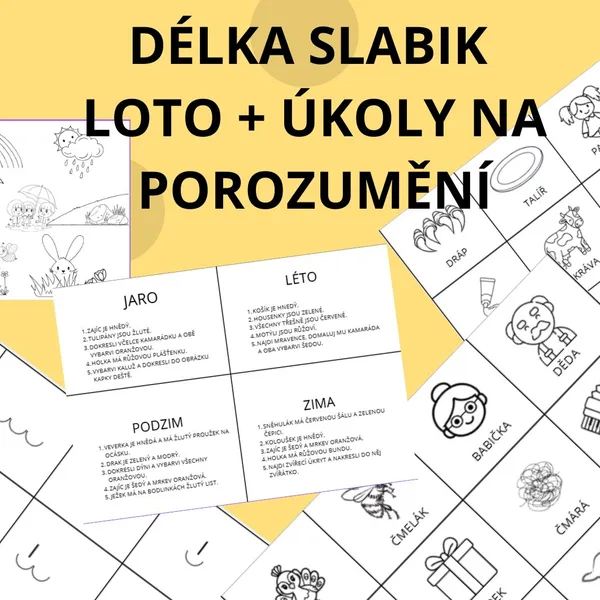 Délka slabik hravě - loto a čtení s porozuměním  1