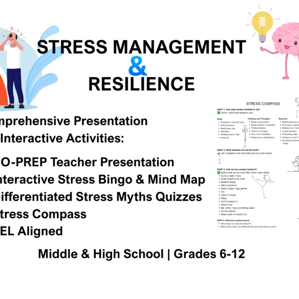 Stress Management & Resilience Toolkit | SEL Presentation & 4 Activities 1